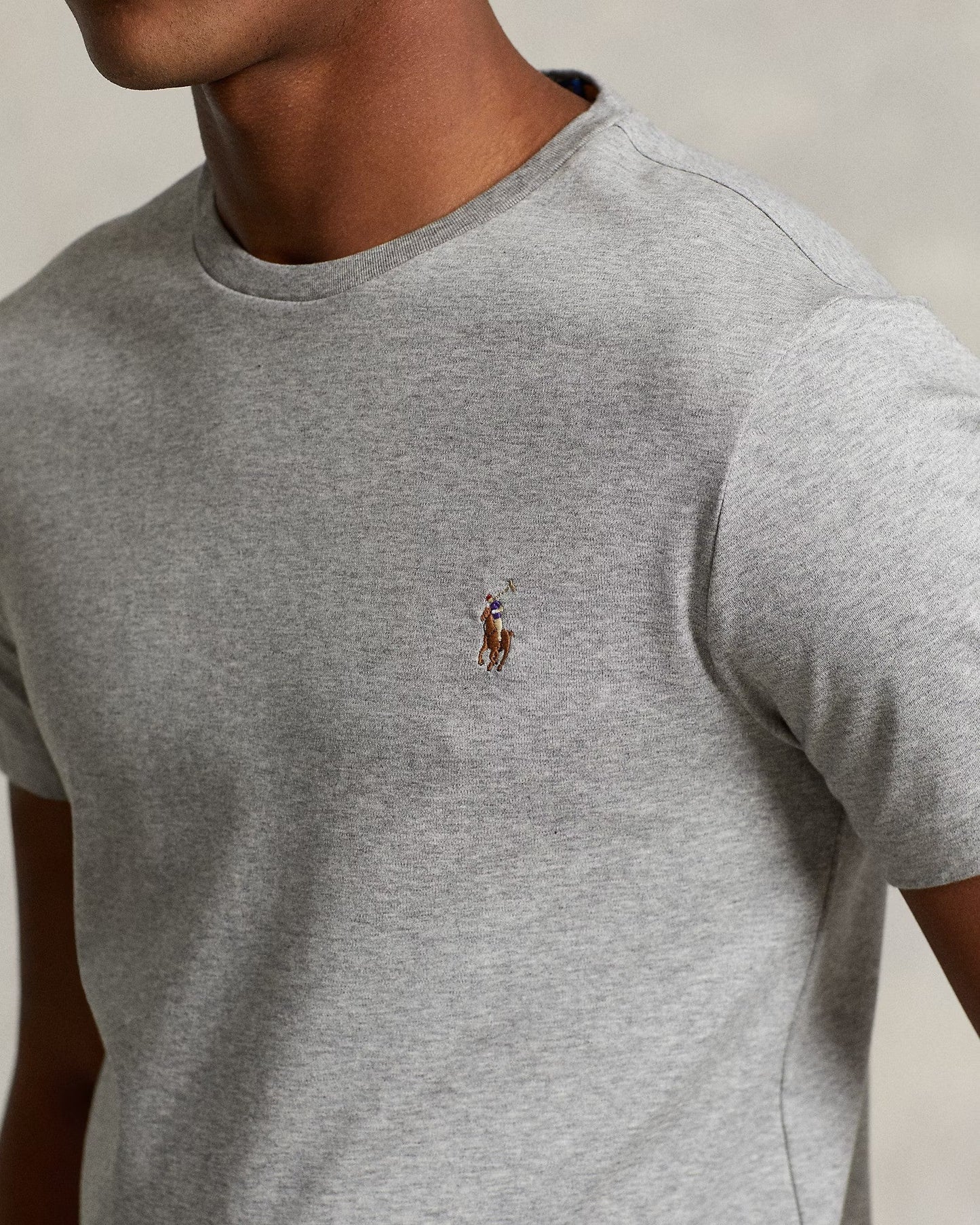 Slim fit jersey crew neck t-shirt RL - Gray