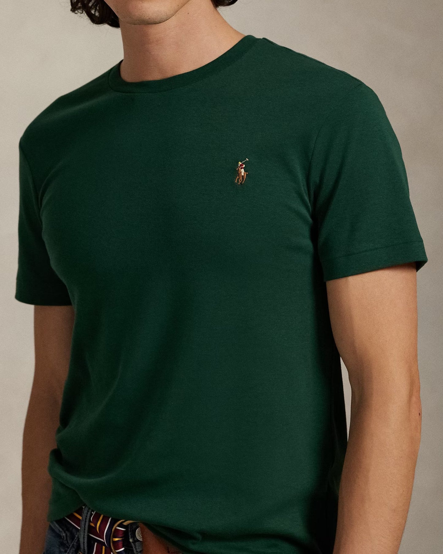 Slim fit jersey crew neck t-shirt RL - Vintage Pine