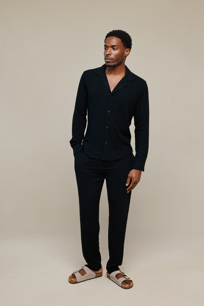 Cami Linen Straight Leg Trouser - Black