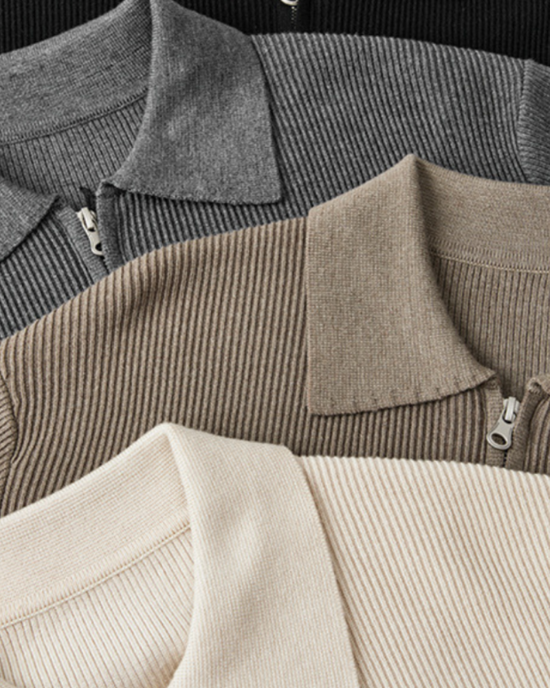 Polo collar sweater