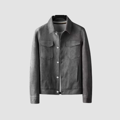 Old Money Stretch Suede Lapel Jacket