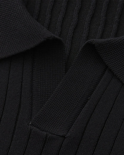 Premium Ribbed Knit Polo