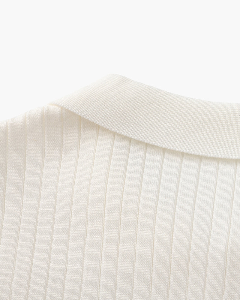 Premium Ribbed Knit Polo