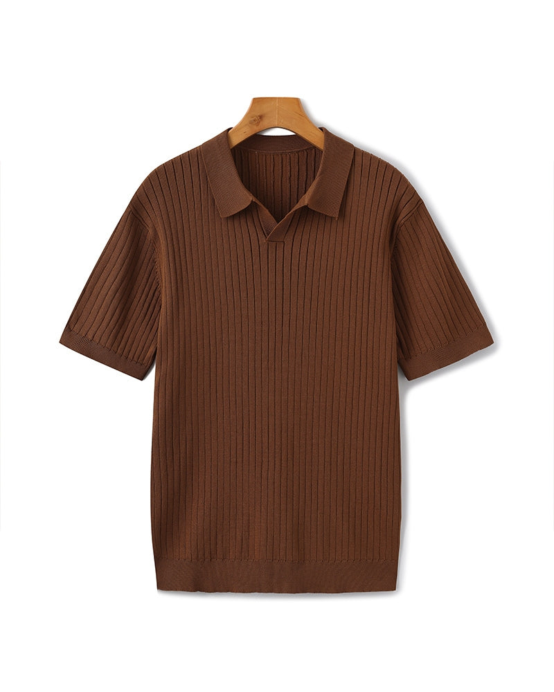 Premium Ribbed Knit Polo
