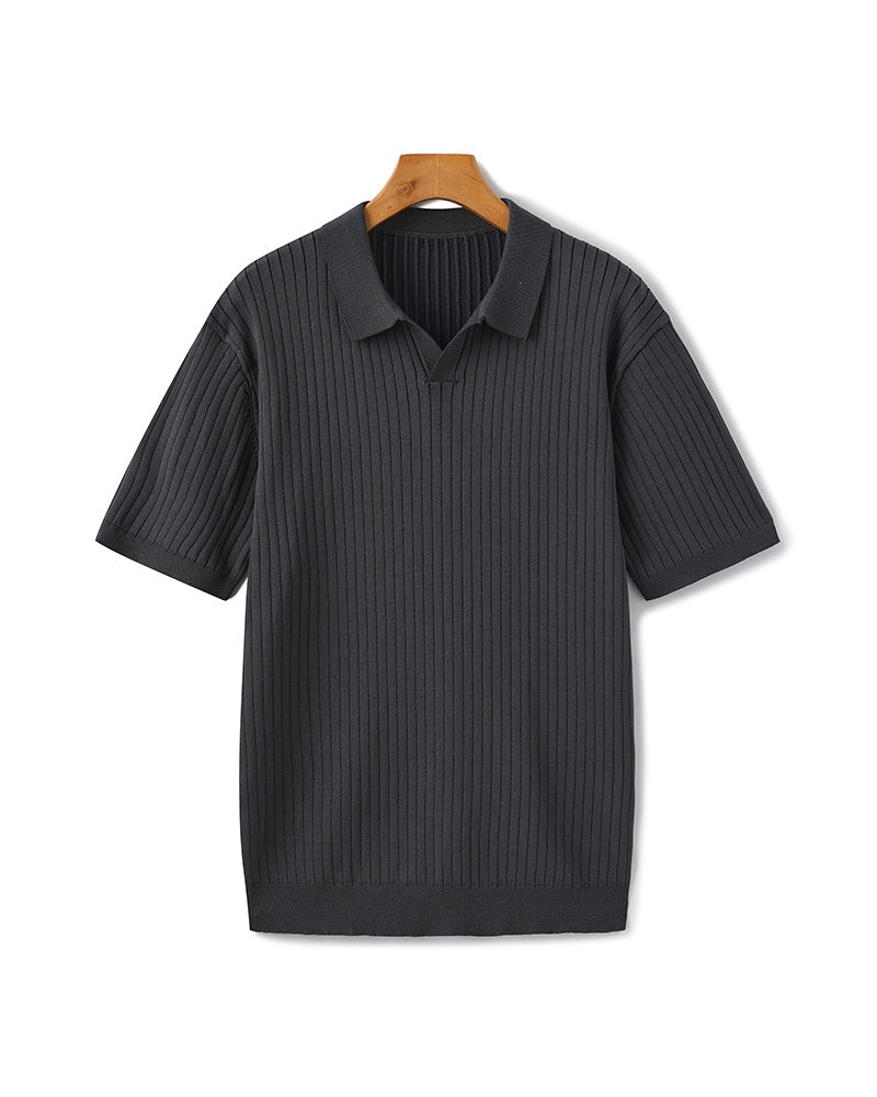 Premium Ribbed Knit Polo