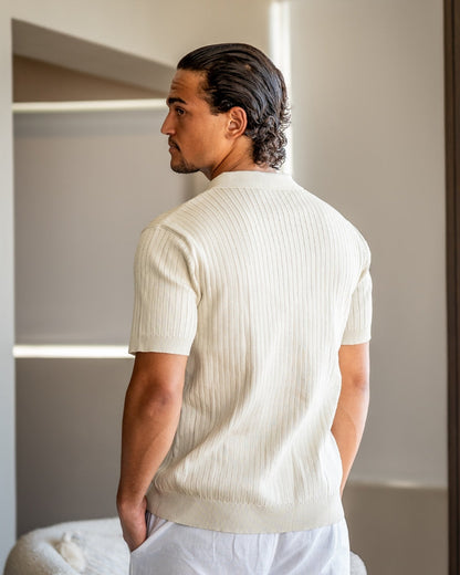 Premium Ribbed Knit Polo
