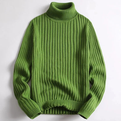 Old Money Ribbed Knit Turtleneck Sweater