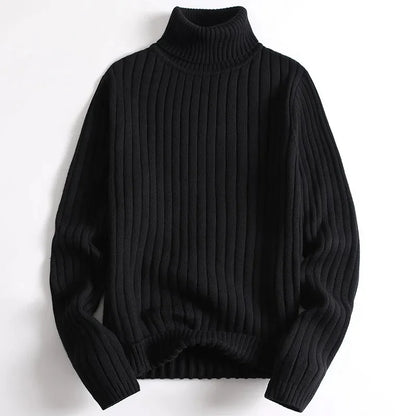 Old Money Ribbed Knit Turtleneck Sweater
