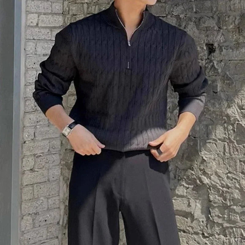 Zipped White Sweater