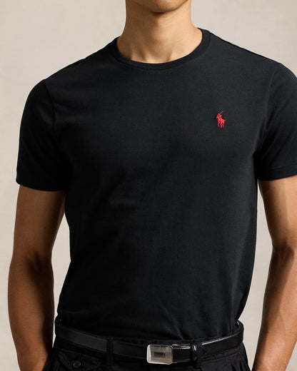 Slim fit jersey crew neck t-shirt  RL - Black